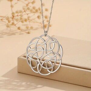 Necklace Celtic Knot Silver Viking Glam Trendy Y2K Elegant Stylish Statement NEW